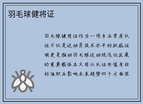 羽毛球健将证